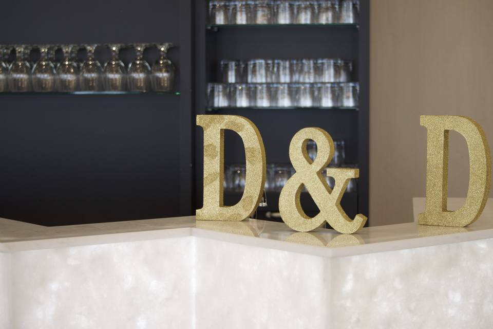 Bride and groom initial letter