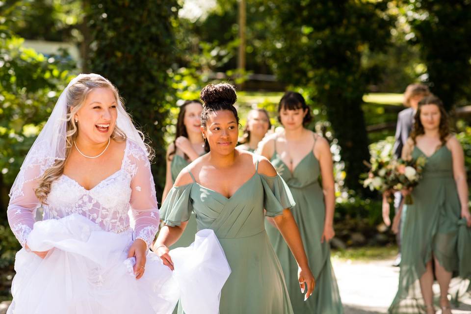 Walking to the ceremony