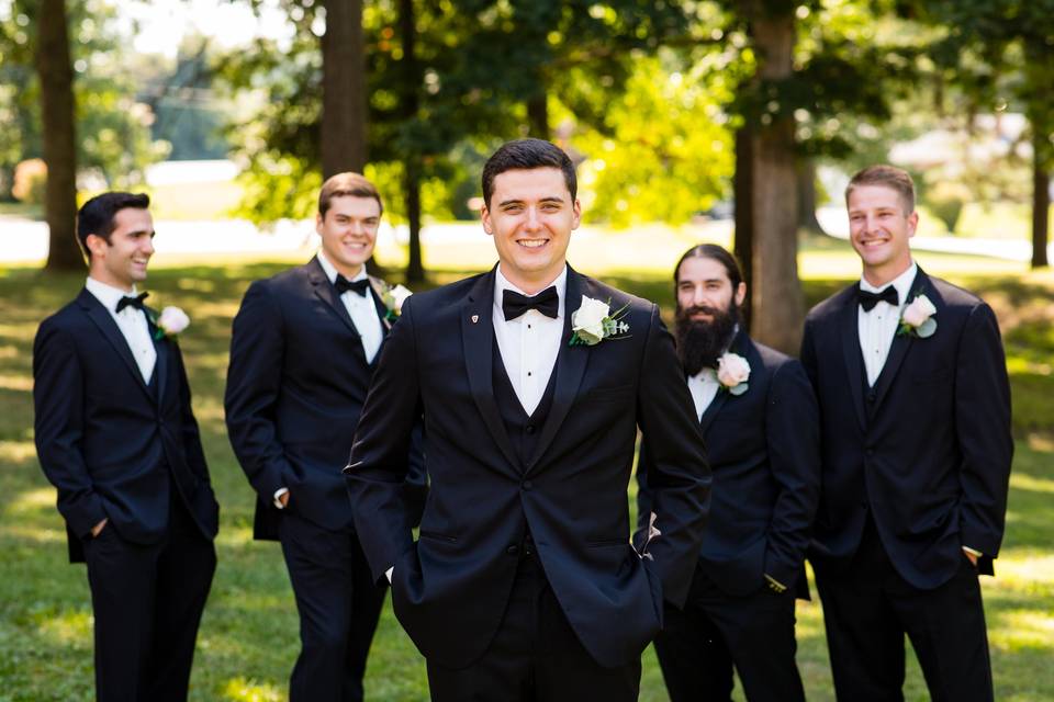 Groom with groomsmen