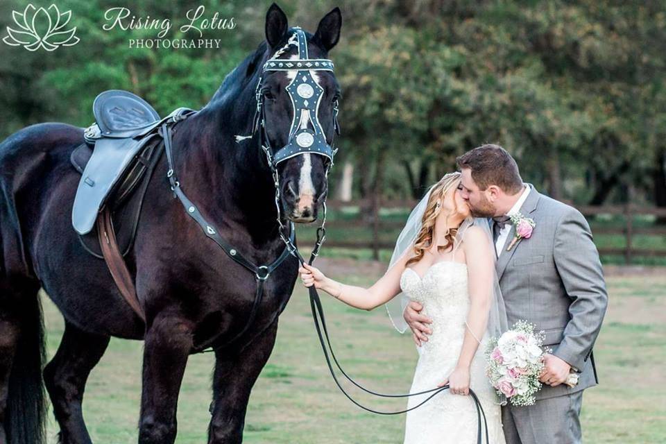 Newlyweds kiss