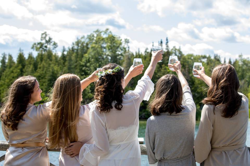 Bridal party toast.