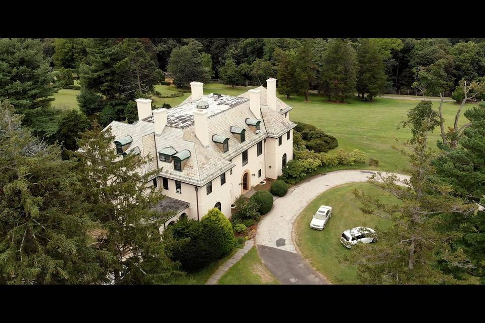 A drone-shot of the venue (Faduma and Jeffrey's wedding)