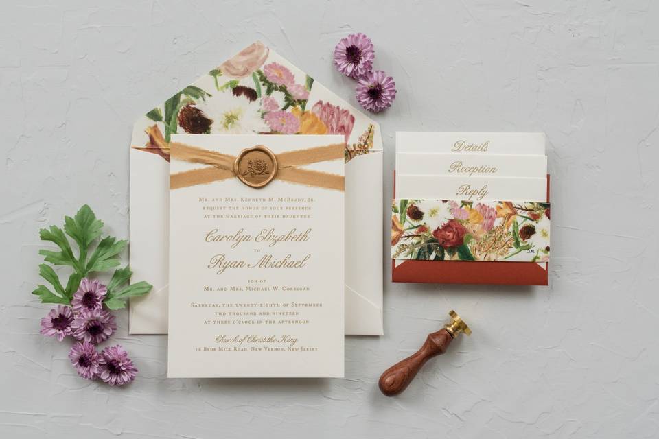 Custom wax seal + floral