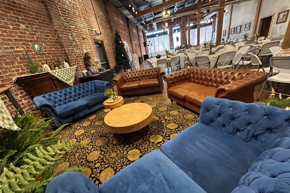 Cozy gathering space setup