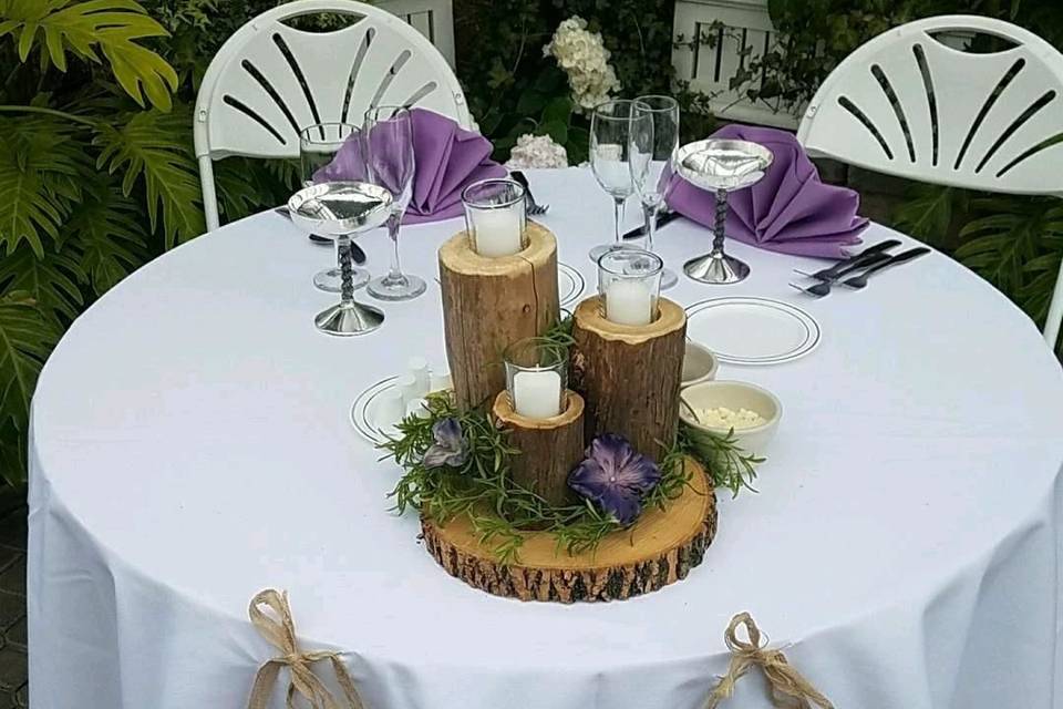 Head Table at Botanical Garden