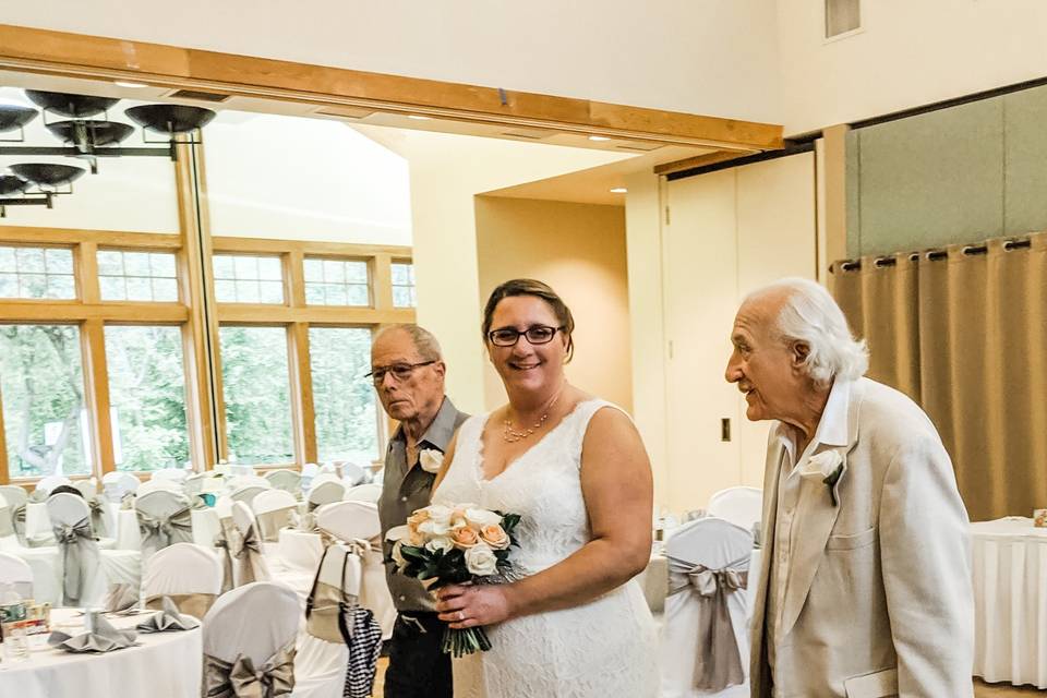 Bride walking down the isle