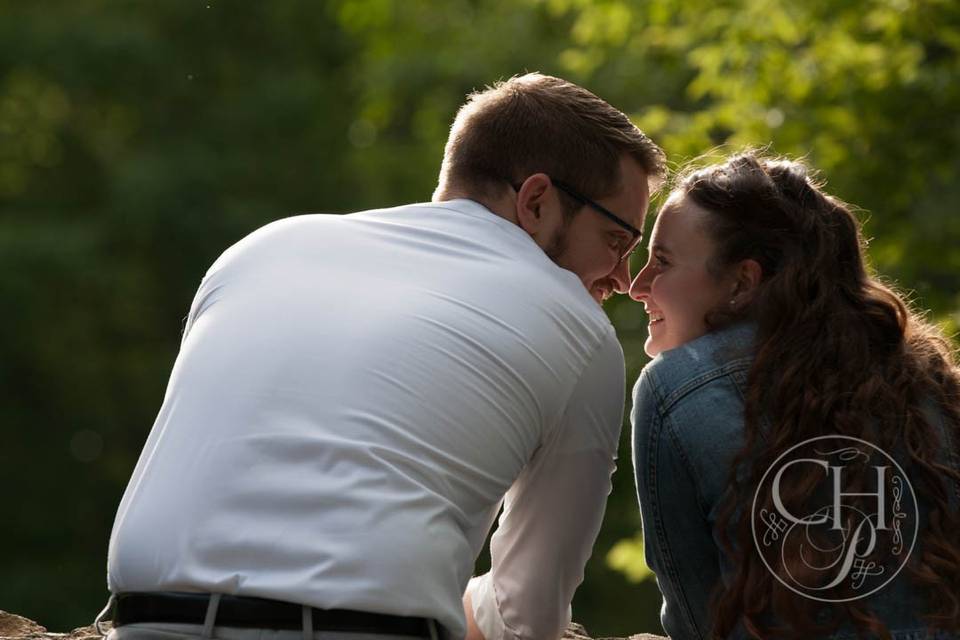 Engagement, sunset, park