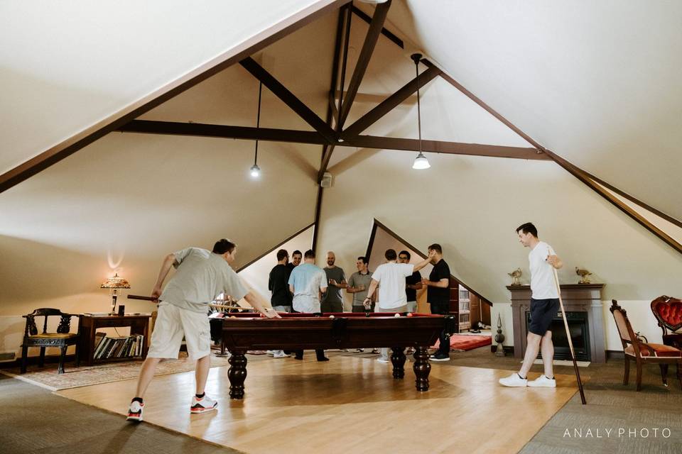 Pool table in the attic