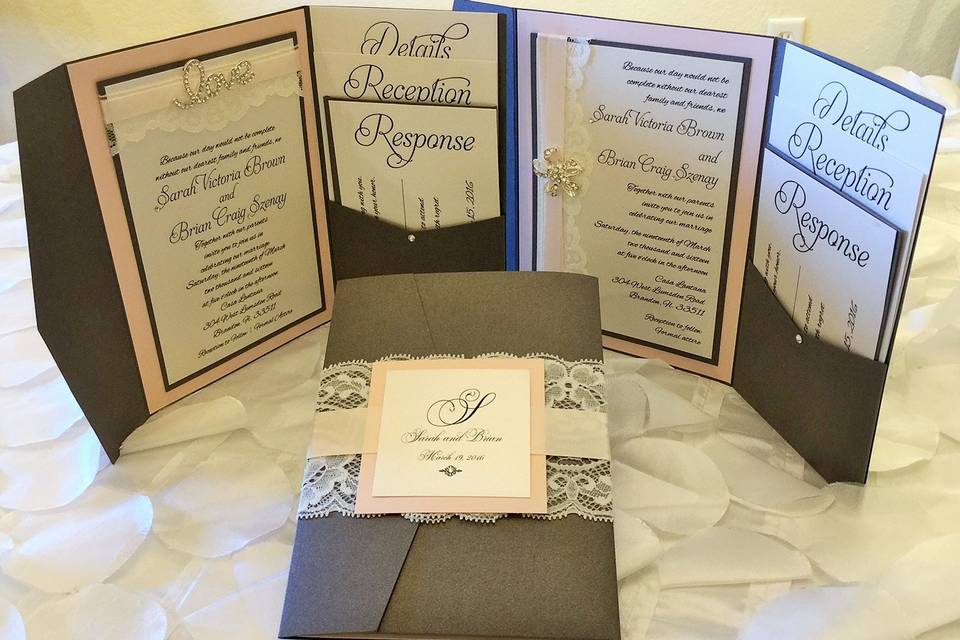 Wedding pocket invitation