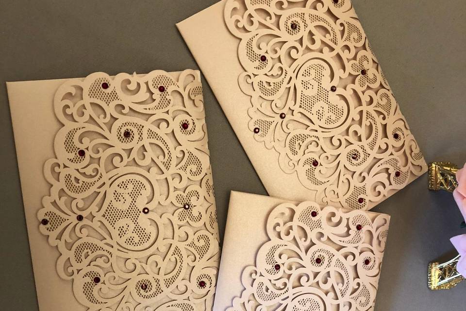 Wedding laser cut invitation