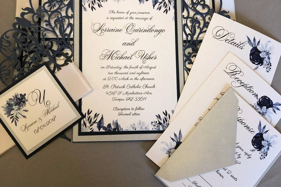 Wedding laser cut invitation