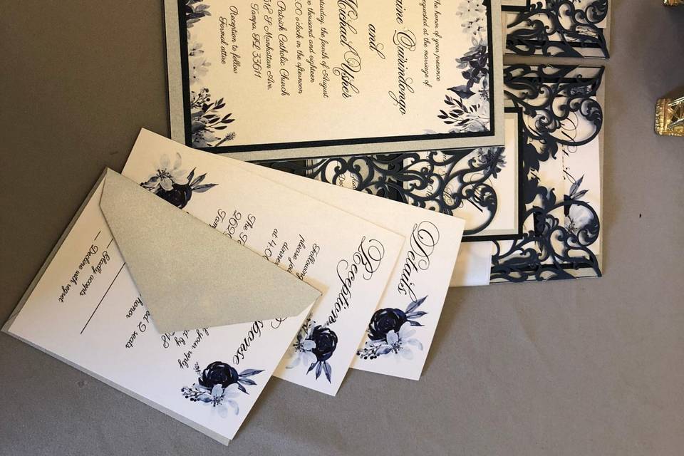 Wedding laser cut invitation