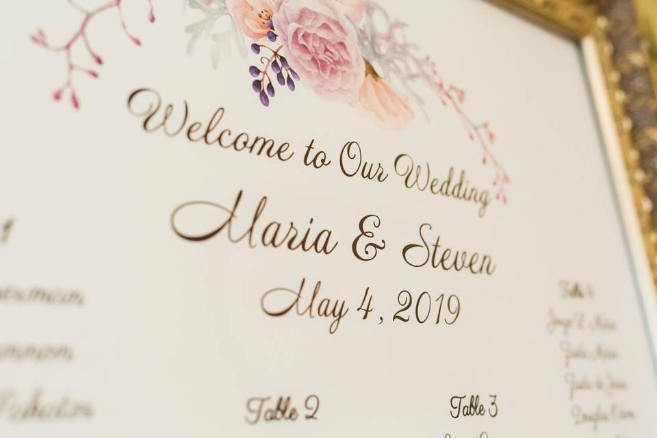 Wedding seating chart