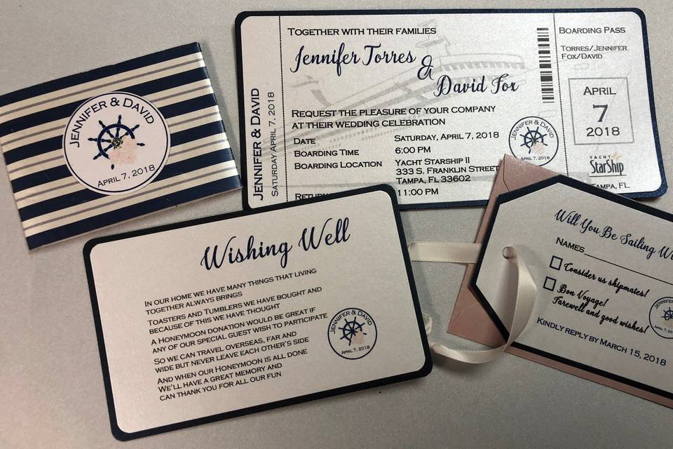 Ship wedding invitation