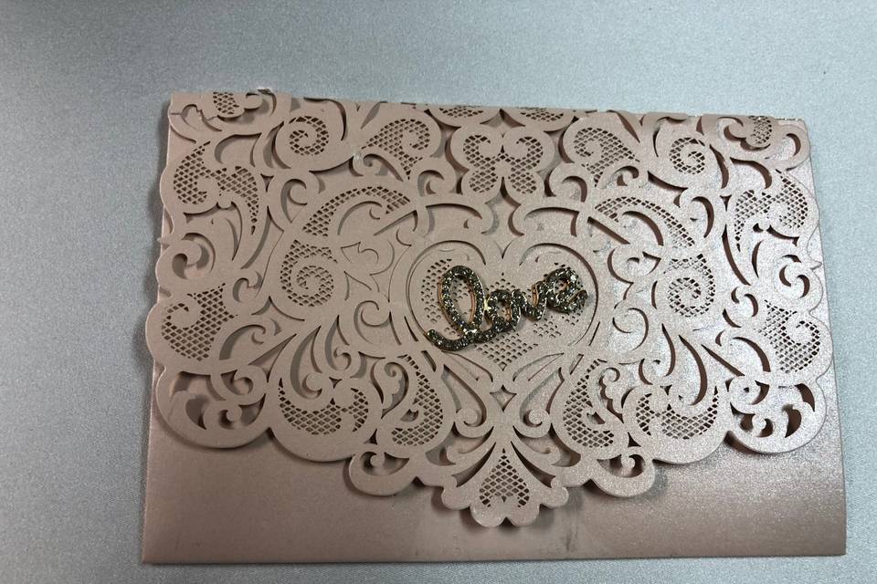 Wedding laser cut invitation