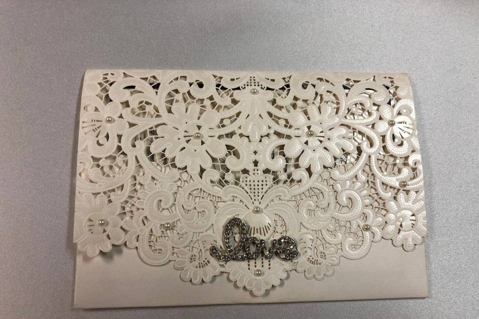 Wedding laser cut invitation