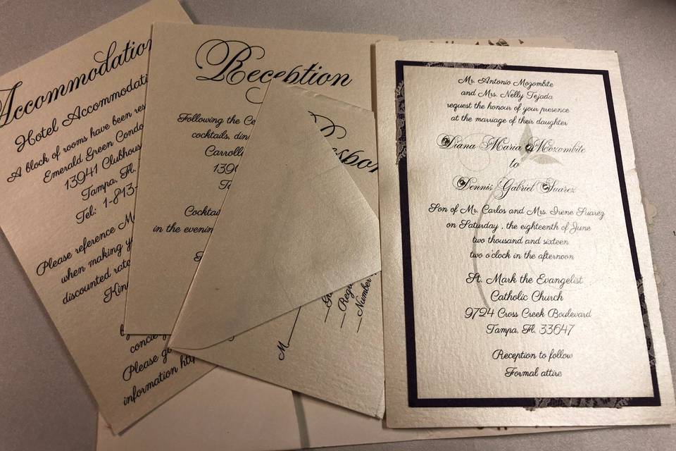 Wedding laser cut invitation