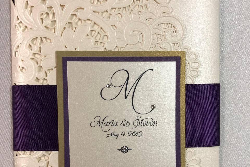 Wedding laser cut invitation