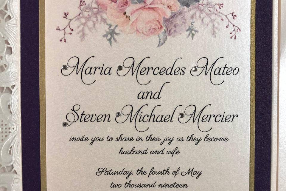 Wedding laser cut invitation