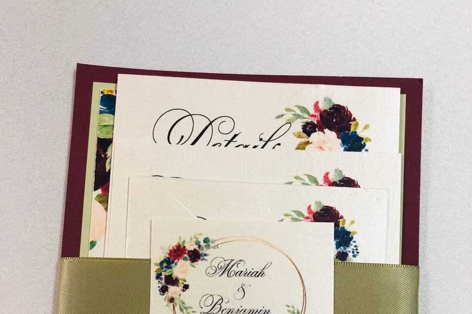 Wedding invitation with wrap