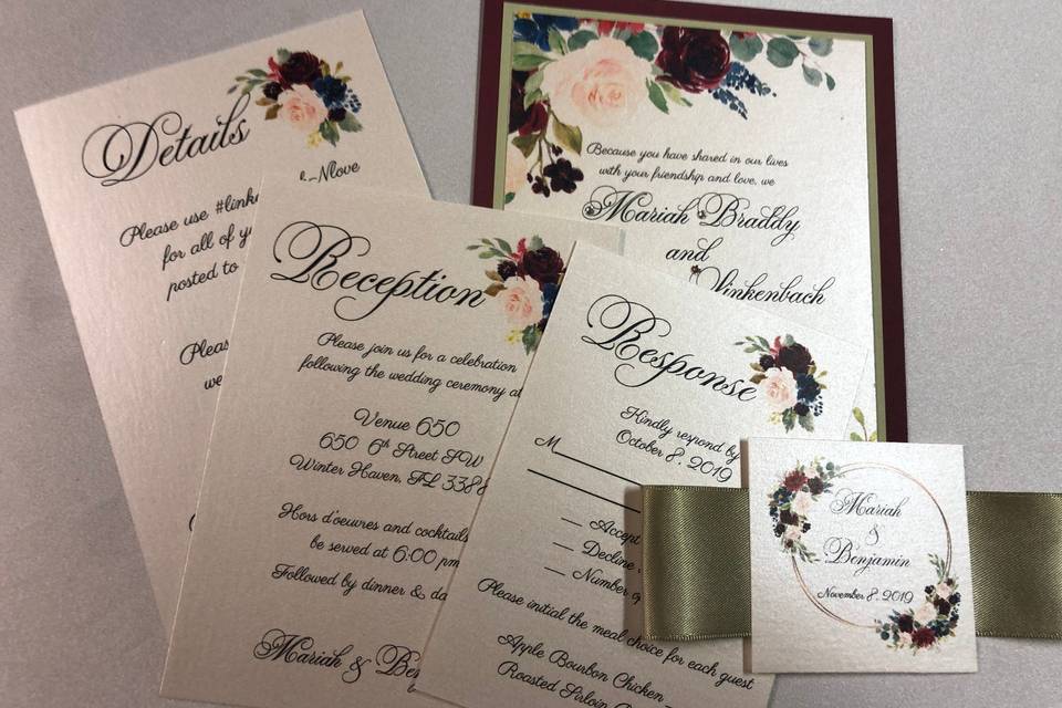 Wedding invitation whit wrap