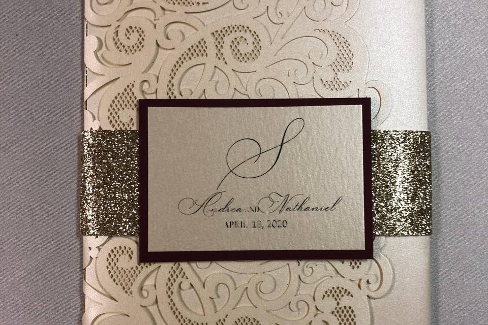 Wedding laser cut invitation