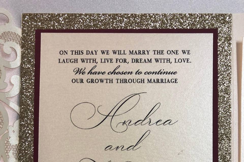 Wedding laser cut invitation