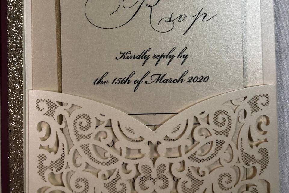 Wedding laser cut invitation