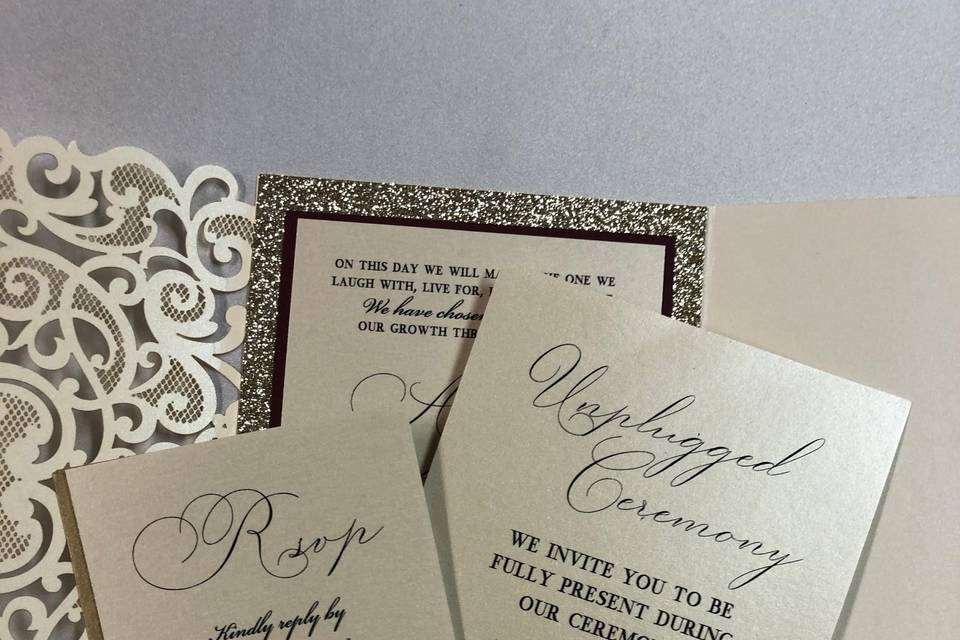 Wedding laser cut invitation