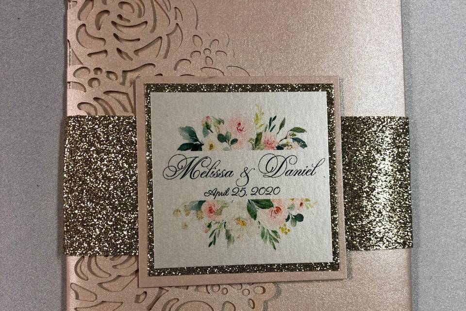 Wedding laser cut invitation
