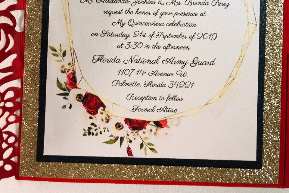 Wedding laser cut invitation