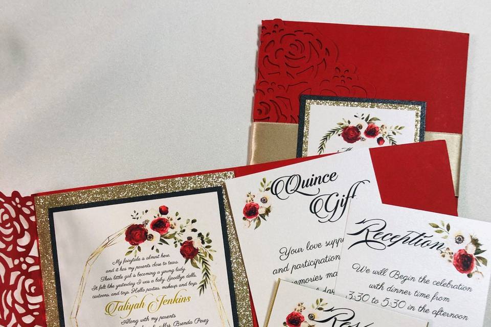 Wedding laser cut invitation