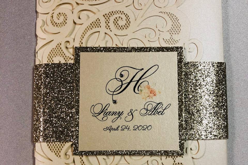 Wedding laser cut invitation