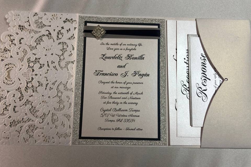 Wedding laser cut invitation