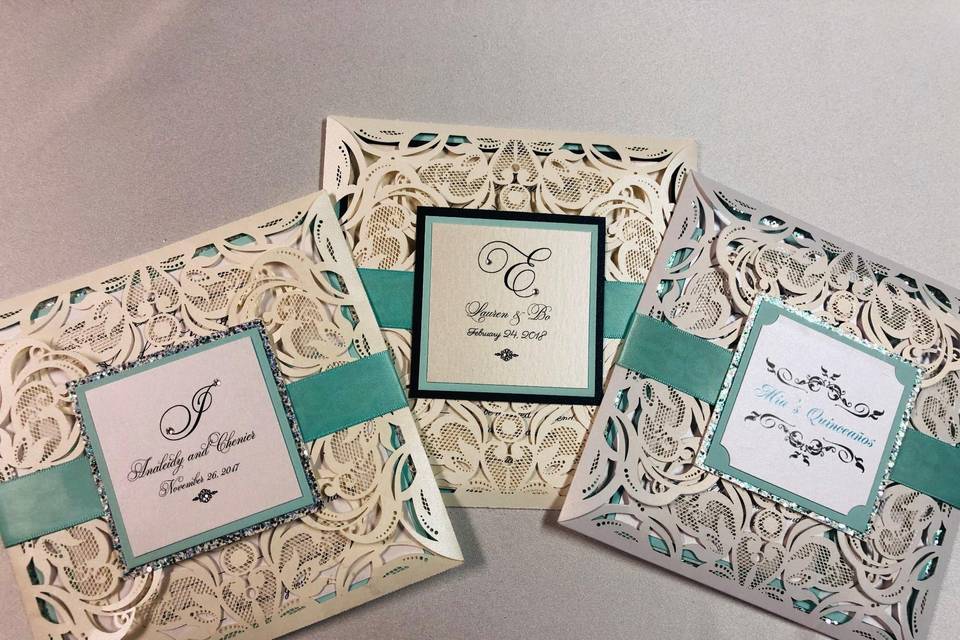 Wedding laser cut invitation