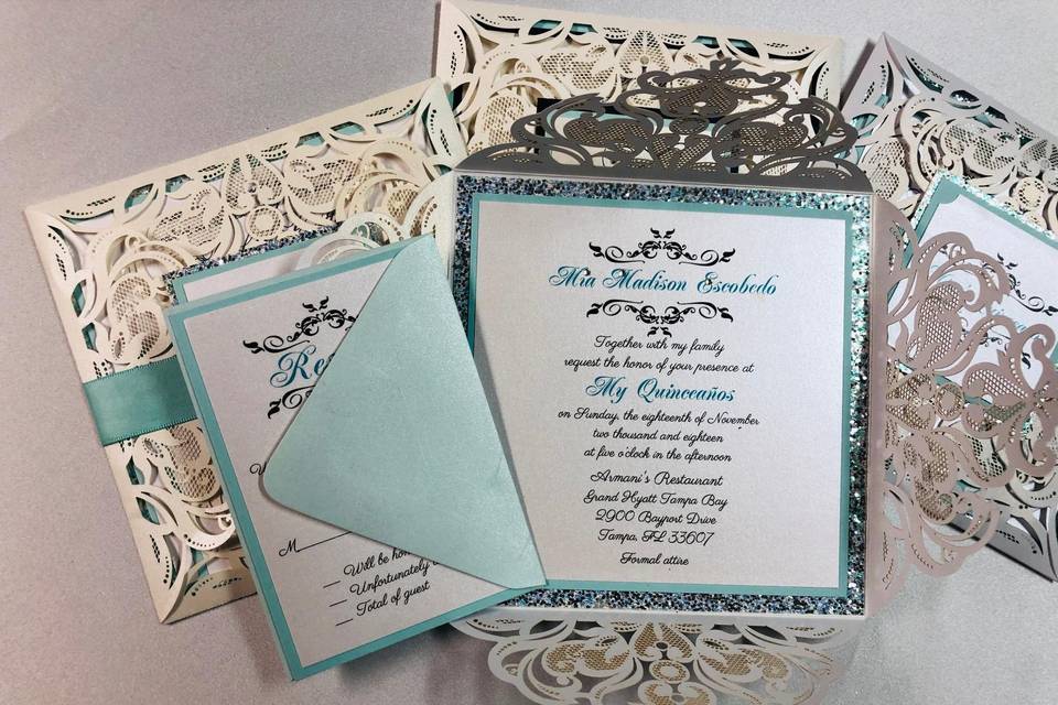 Wedding laser cut invitation