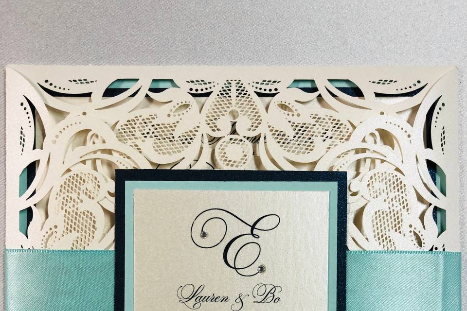 Wedding laser cut invitation