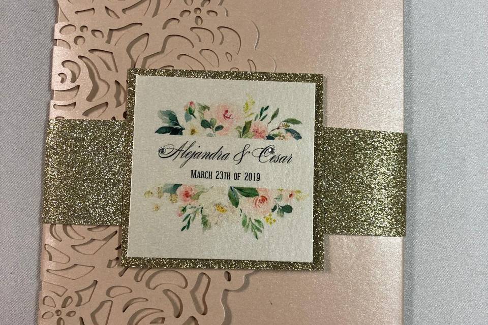 Wedding laser cut invitation