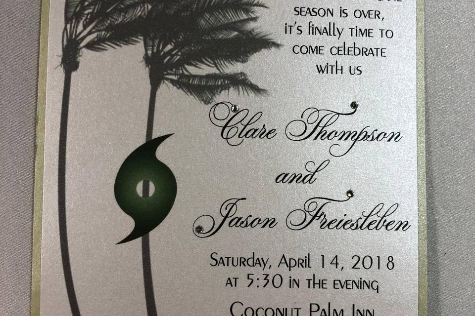 Hurricane Wedding Invitation