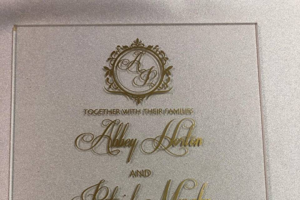 Wedding Acrylic invitation