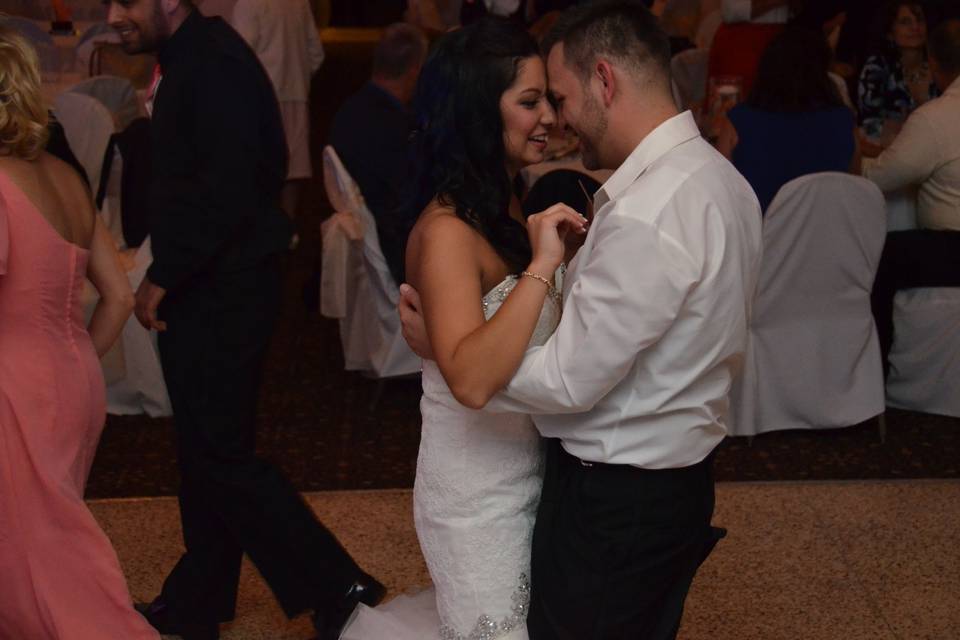 Newlyweds dancing