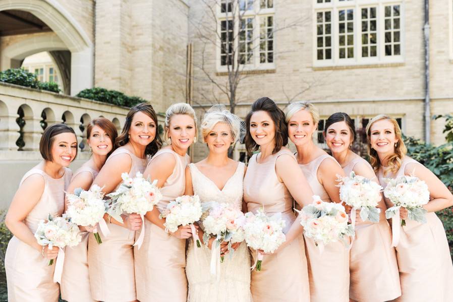 Blushing Bride & Bridesmaids