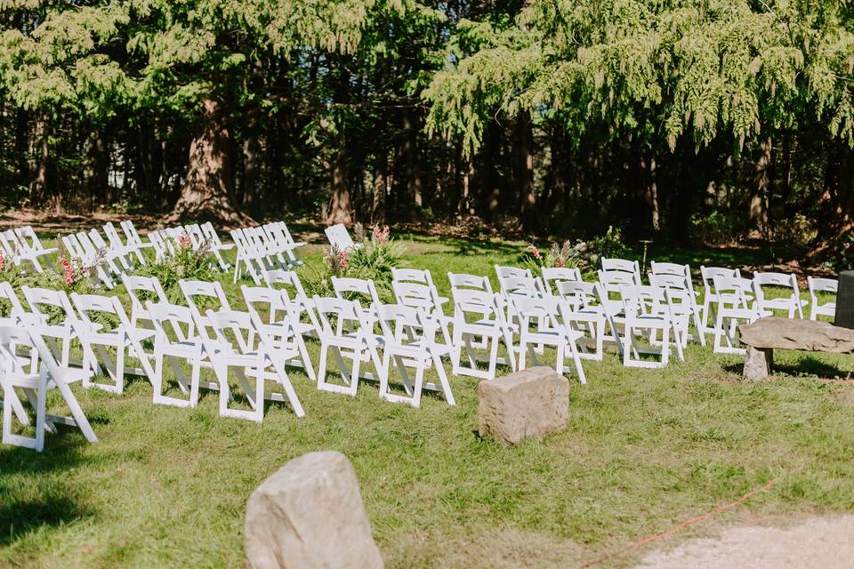 Garden wedding setup