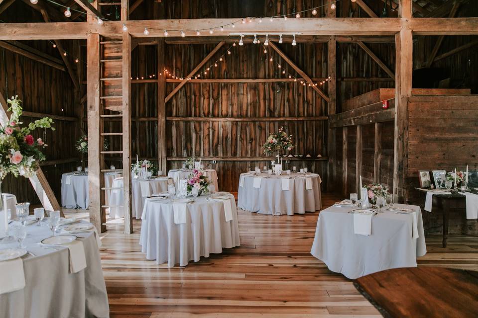 Barn reception setup