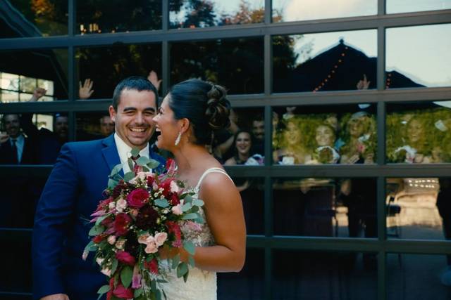 The bride and groom