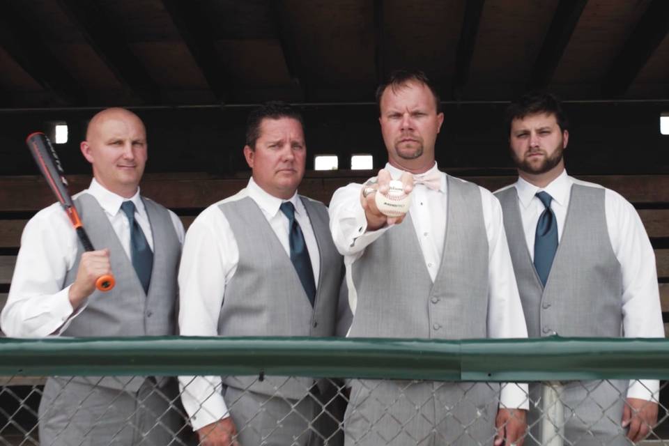 The groom and his groomsmen