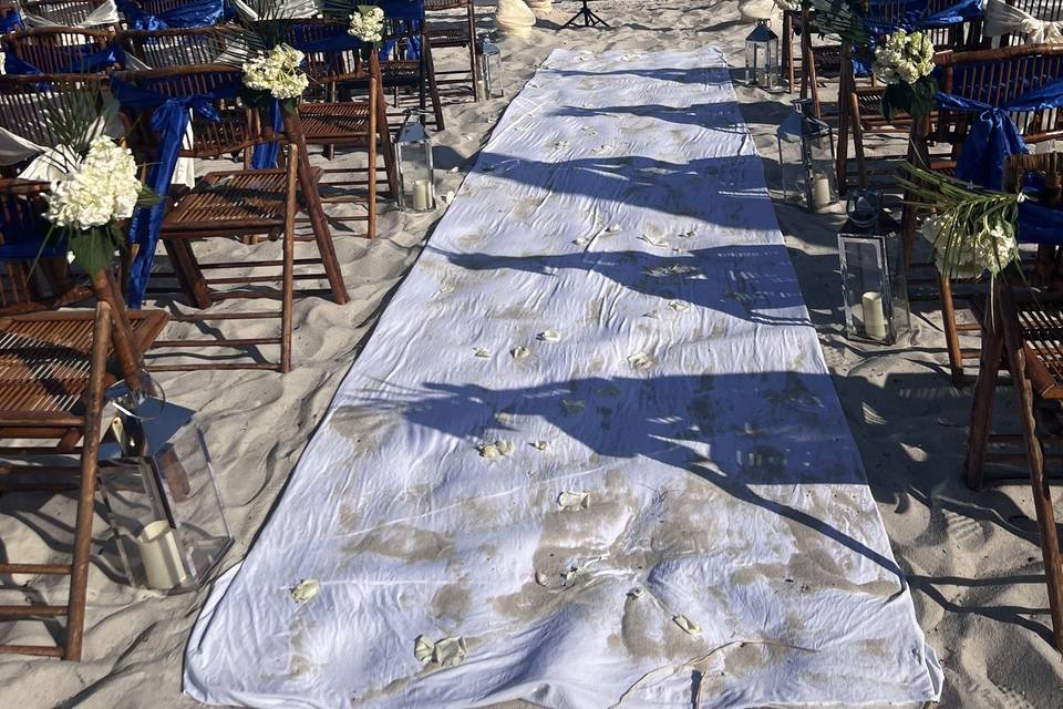 Smather's Beach wedding set up