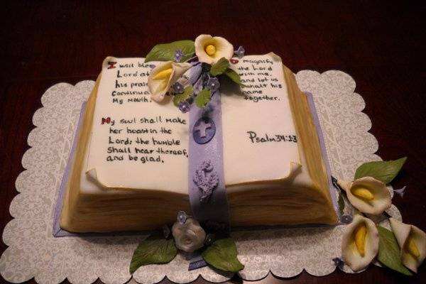 Wedding Couple, with Wedding Cake and Rings Open Book A4 - Photo by Valerie  Spowart