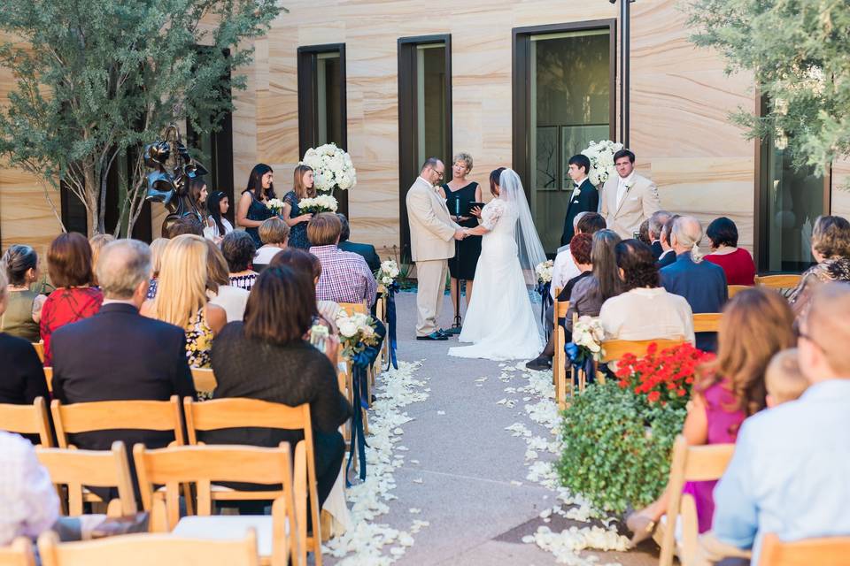 Outdoor ceremony at the museum