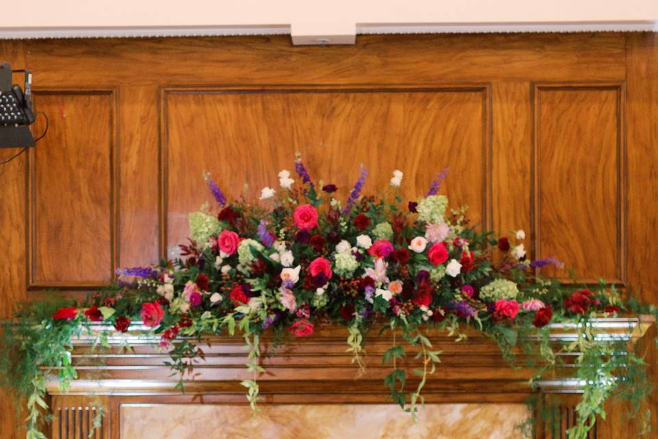 Fireplace floral decor